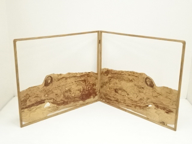 木製波千鳥風炉先屏風